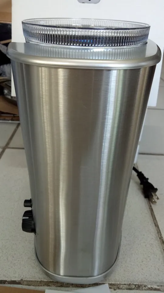 Brim Conical Burr Coffee Grinder, Uniformly Grinds Beans for 1-17 Cups of Coffee, Features Removable Bean Container, 17 Precise Grind Size Settings, and Convenient Auto Shut Off, Stainless Steel/Black 120V /AC 60Hz  130W