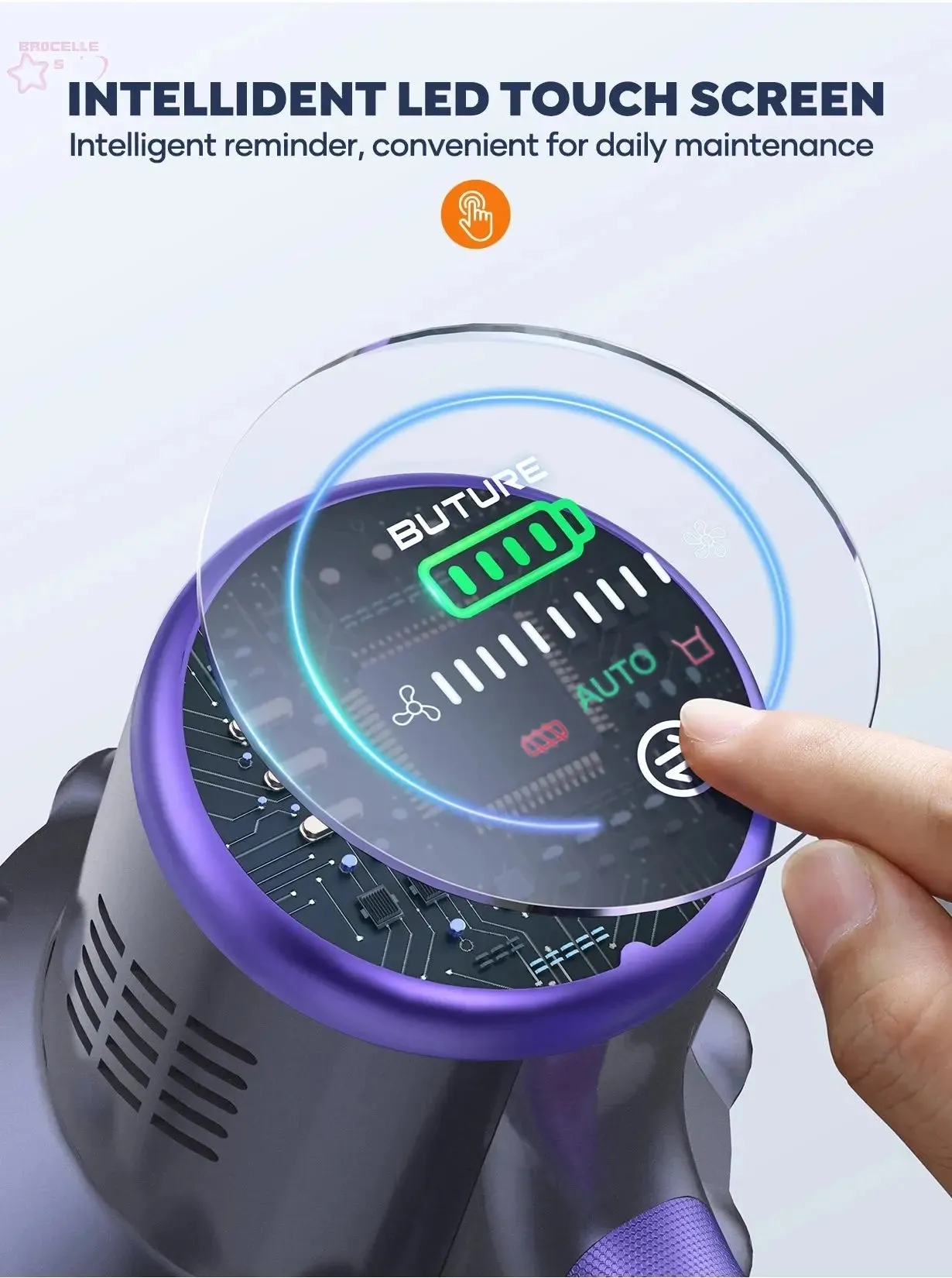 BROCELLE'S Powerful 38KPa Cordless Vacuum Cleaner