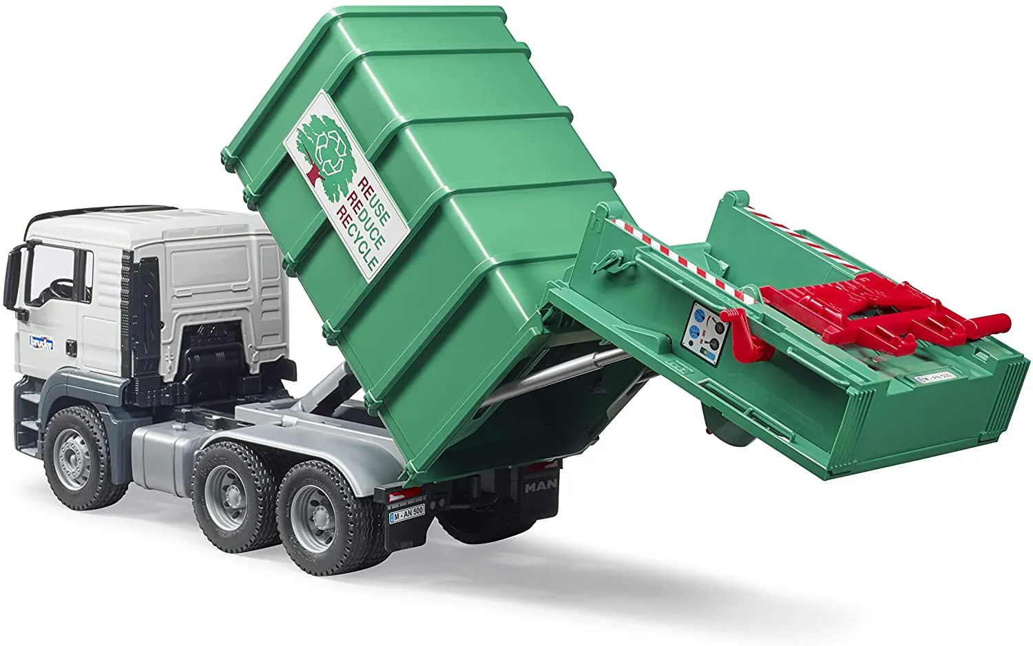 Bruder 03763 Man TGS Rear Loading Garbage Truck - Green 20 x 7.3 x 8.5 inch