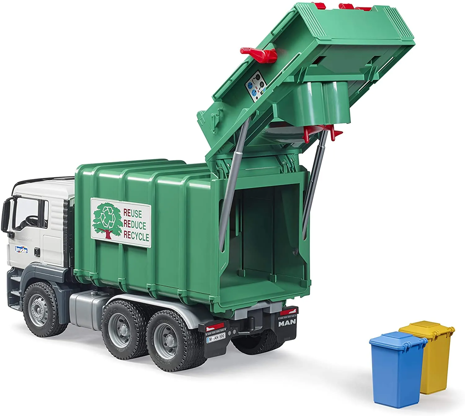 Bruder 03763 Man TGS Rear Loading Garbage Truck - Green 20 x 7.3 x 8.5 inch