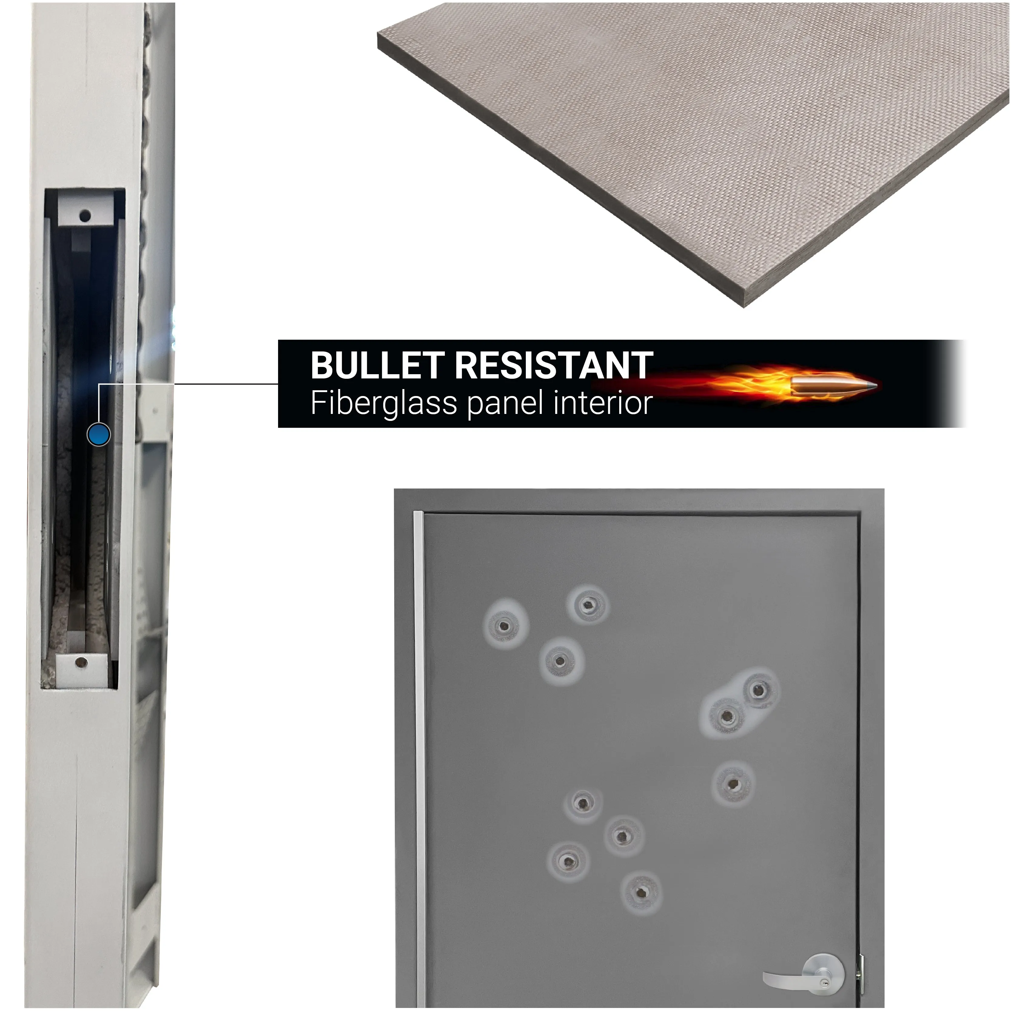 Bullet Resistant Metal Interior Door with Multiple Window Options