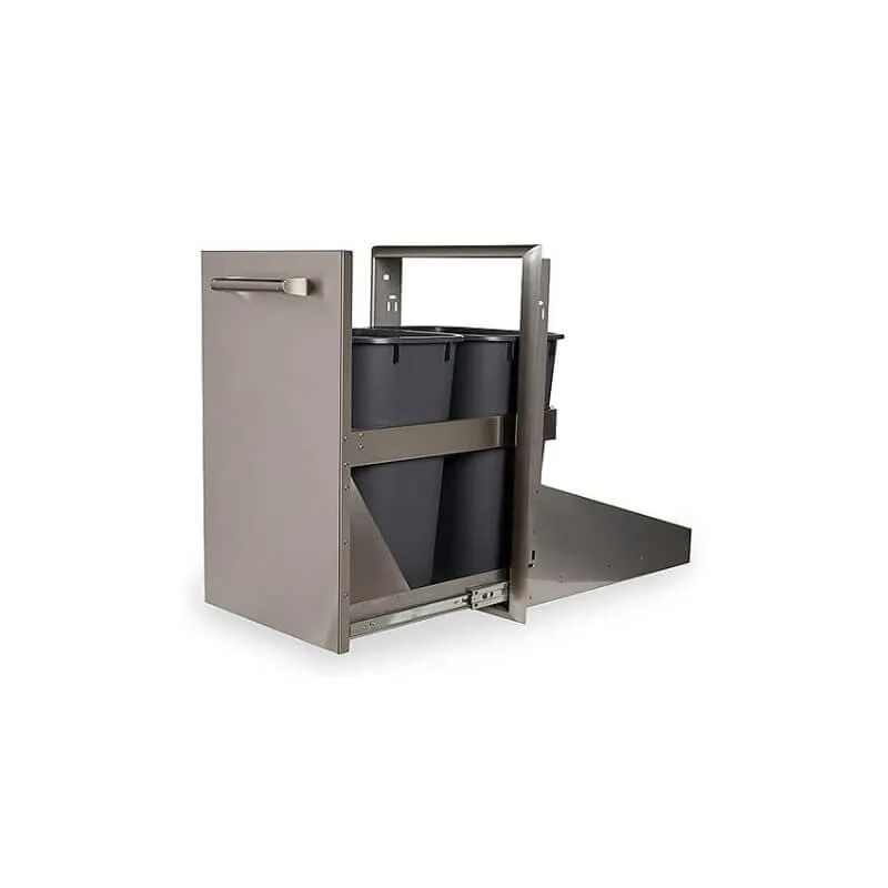 Cayote Double Bin Stainless Steel Pull-out Trash Drawer - CFBTRC
