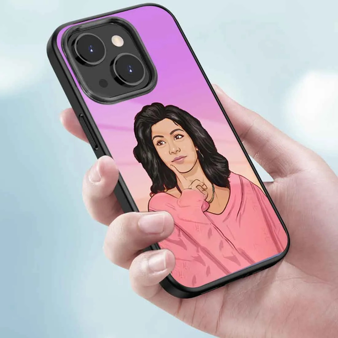 Custom Phone Case with Picture  iPhone 13 Back Case with Cartoon Filter