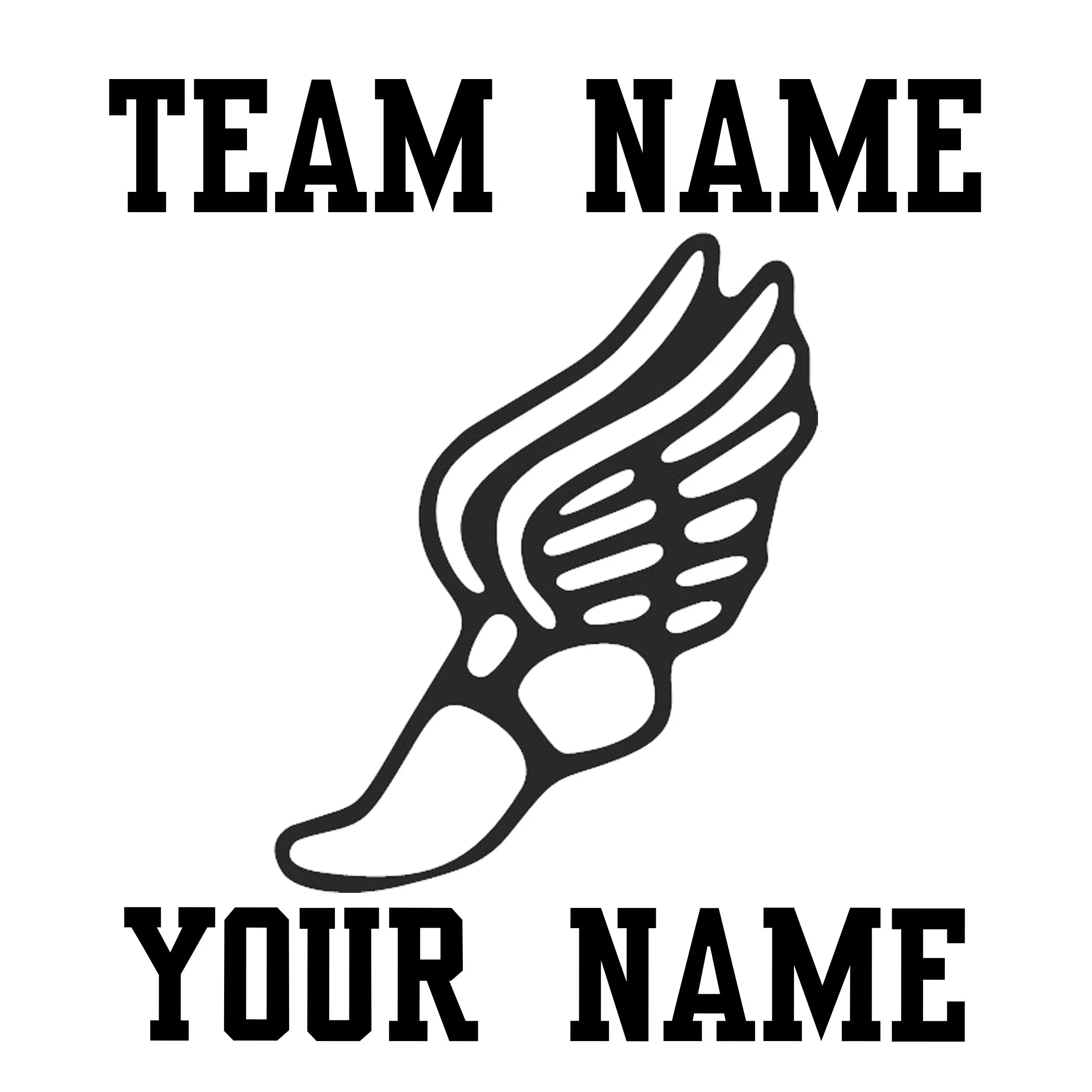 Custom Winged Foot Track Window Decal
