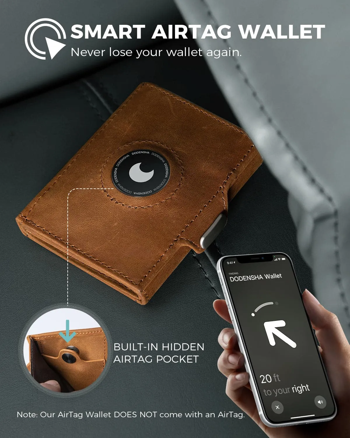 DDS II - Premium Leather Airtag Wallet