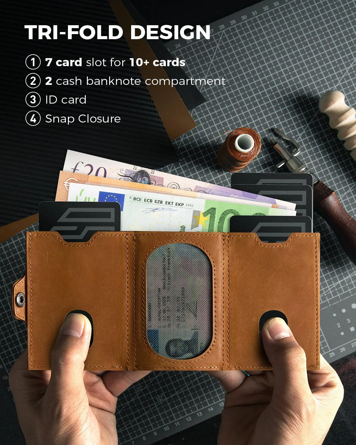 DDS II - Premium Leather Airtag Wallet