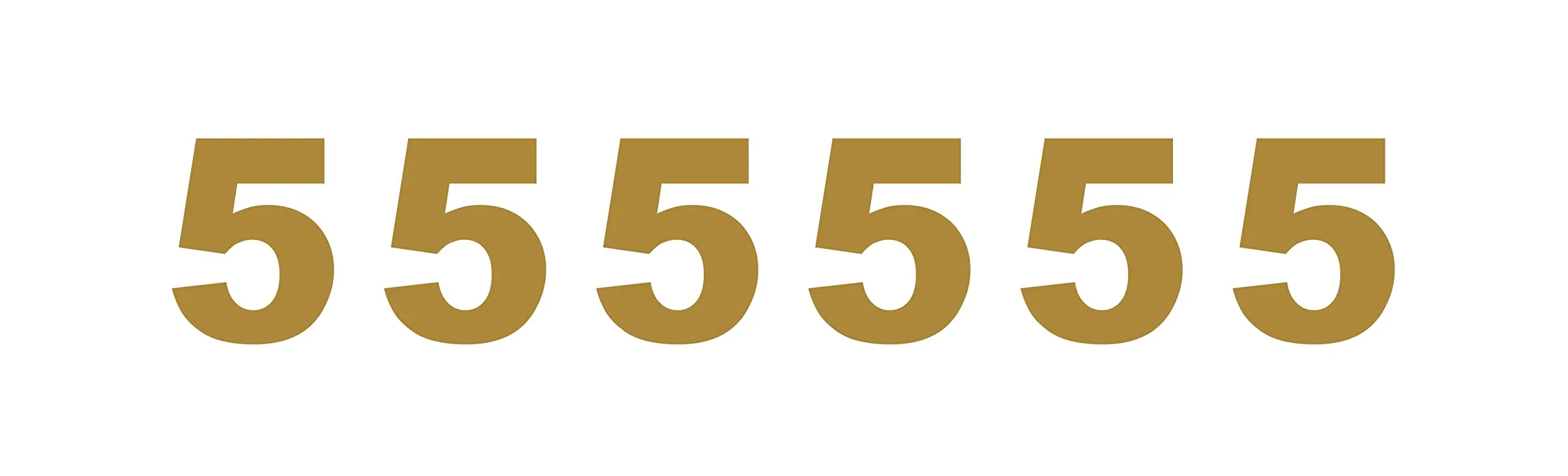 decalbazaar Vinyl Number 5 (Five) Digit Glossy Wall Glass Vehicle Sticker 4 Inches Golden (Set 6)