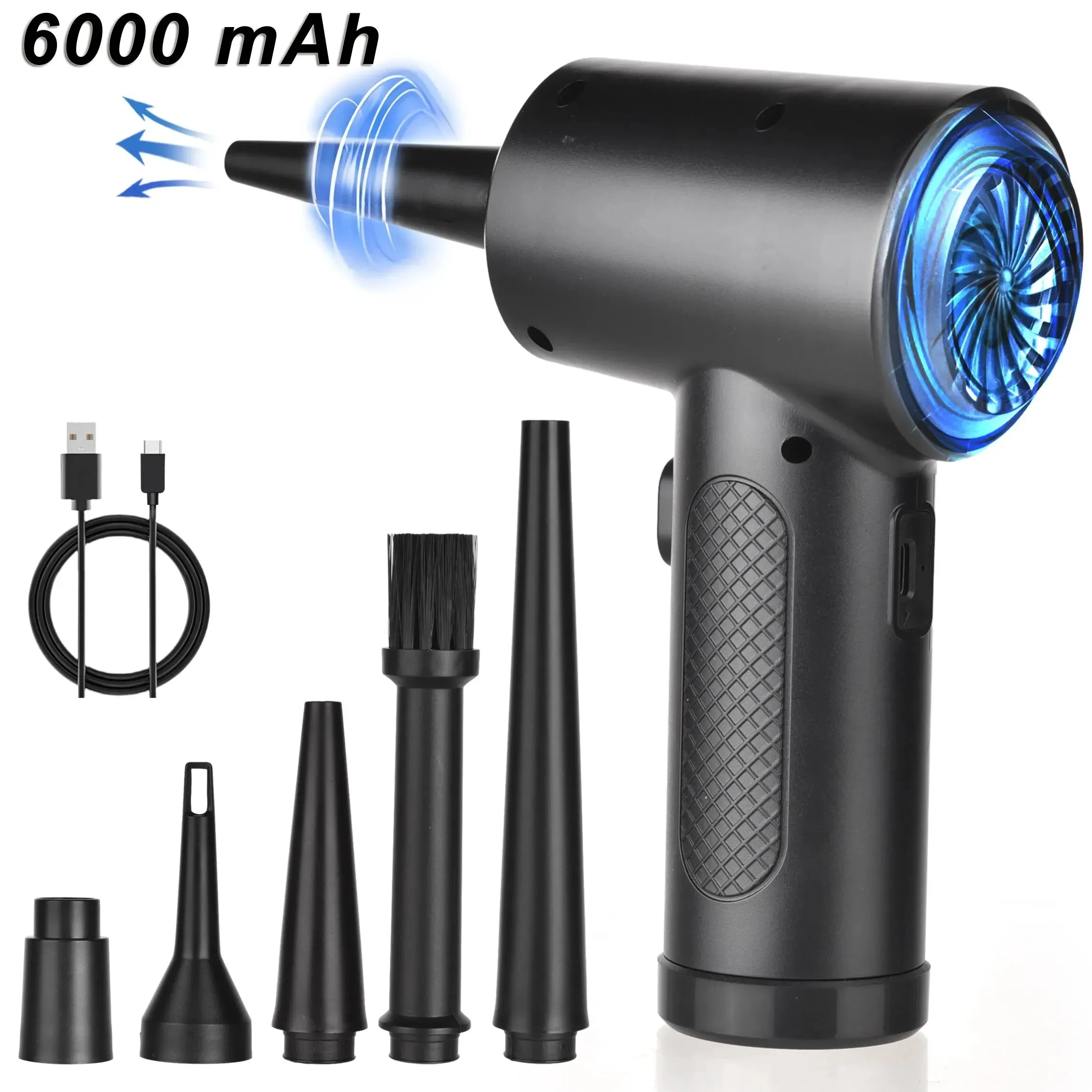 Deep Cleaning Cordless Compressed Air Duster with LED Light