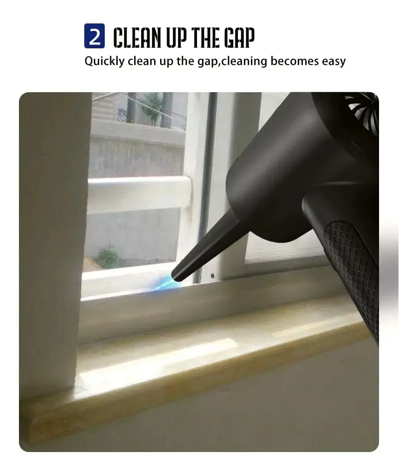 Deep Cleaning Cordless Compressed Air Duster with LED Light
