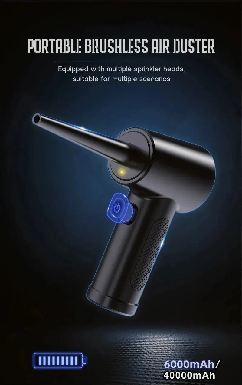 Deep Cleaning Cordless Compressed Air Duster with LED Light