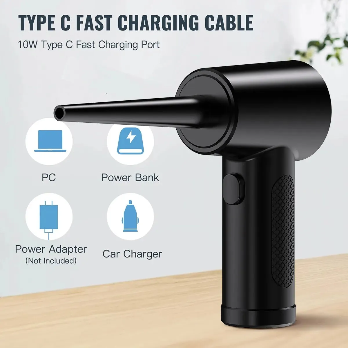 Deep Cleaning Cordless Compressed Air Duster with LED Light