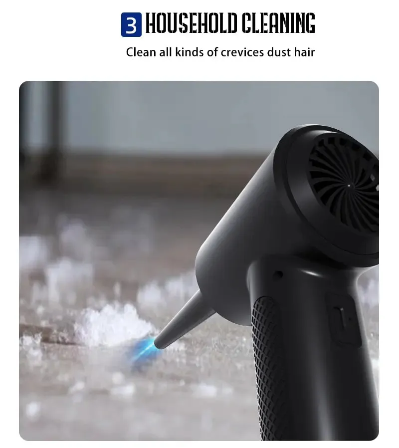 Deep Cleaning Cordless Compressed Air Duster with LED Light