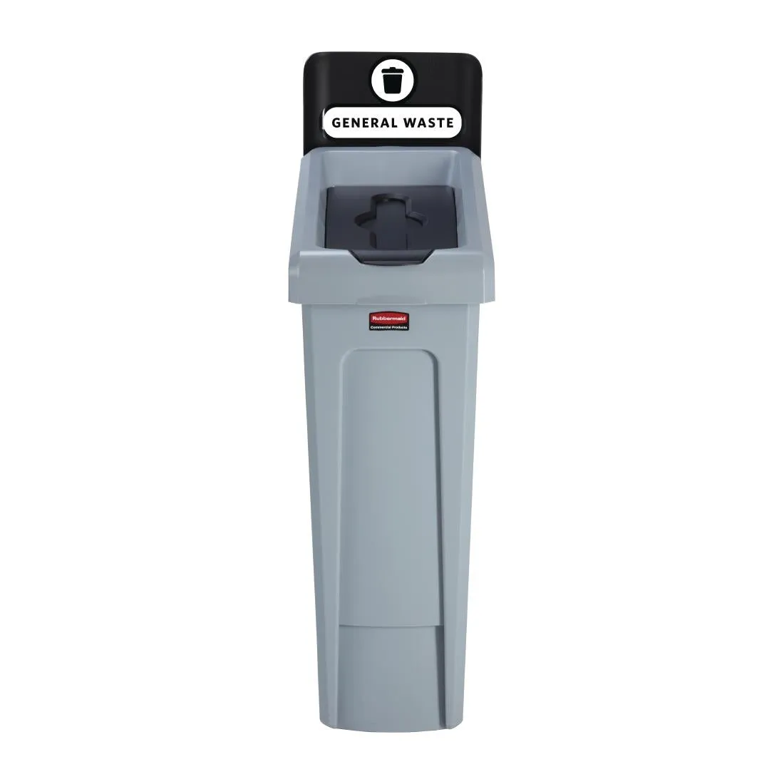 DY082 Rubbermaid Slim Jim General Waste Recycling Station Black 87Ltr