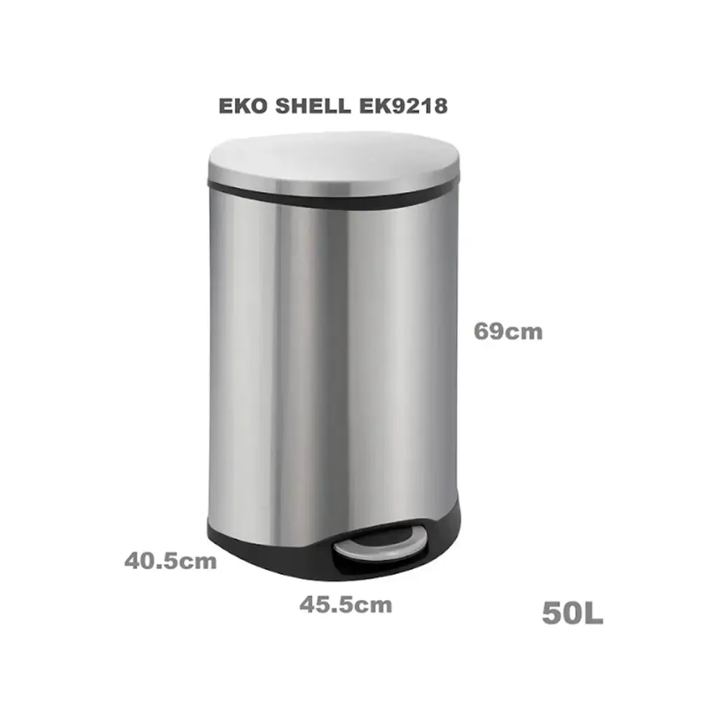 EKO Dustbin | Shell | EK9218 | Trash Bin | Waste Bin | Stainless Steel | Soft Closing | 30L/50L