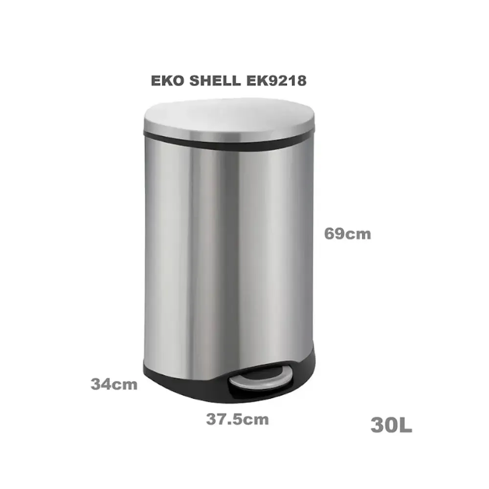 EKO Dustbin | Shell | EK9218 | Trash Bin | Waste Bin | Stainless Steel | Soft Closing | 30L/50L