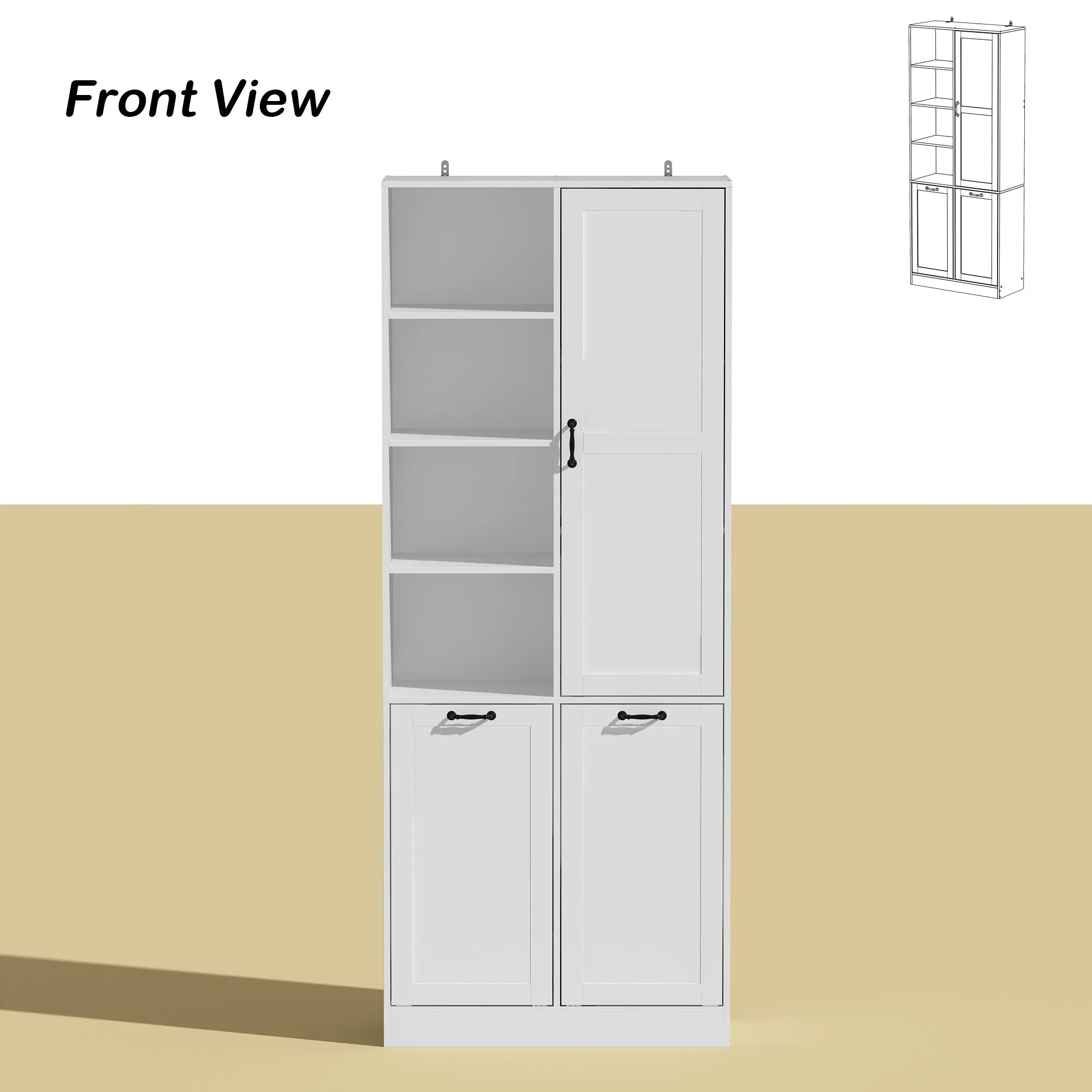 Elegent Bathroom Cabinet With White Finish
