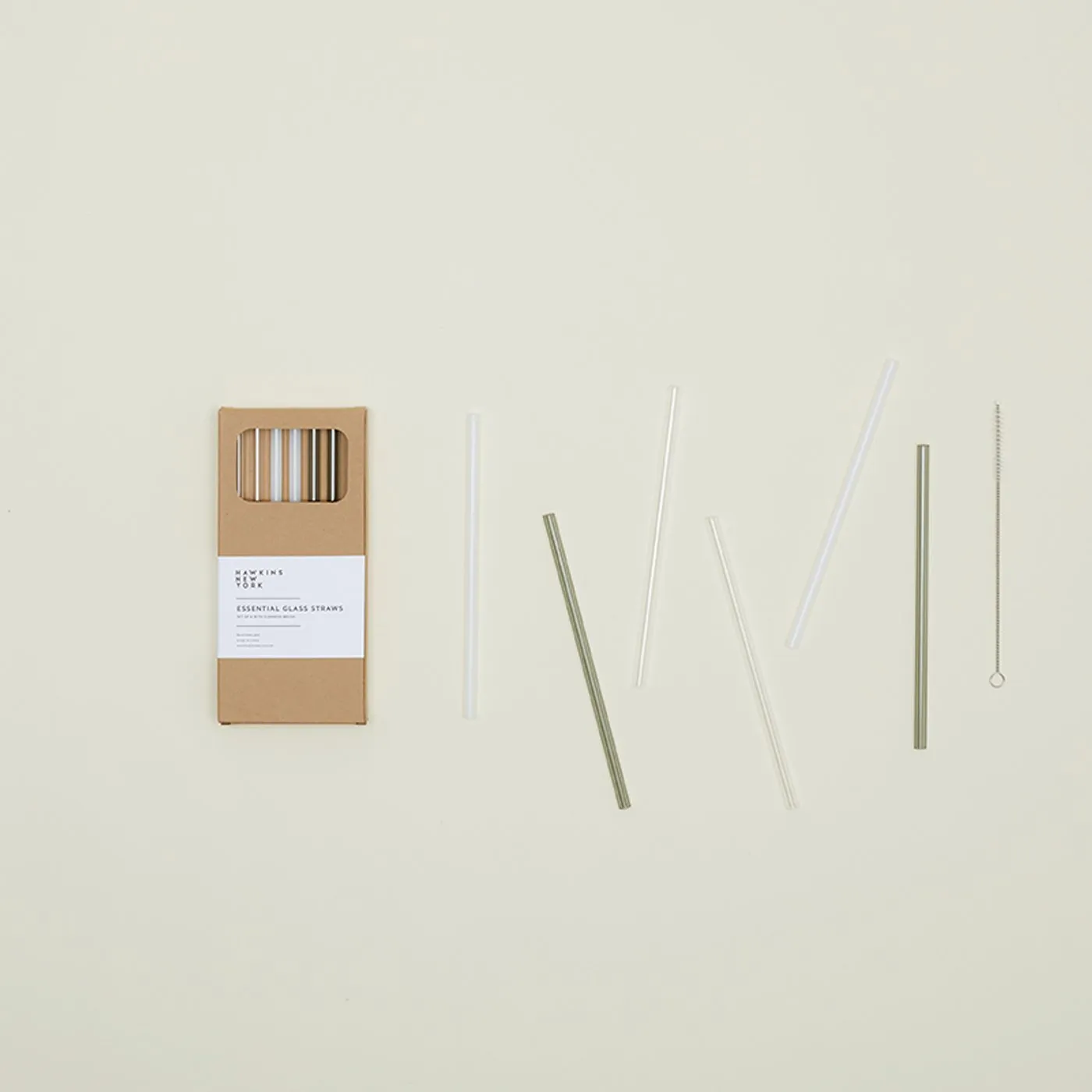 Essential Clear Glass Straws (Set of 6) - Neutral