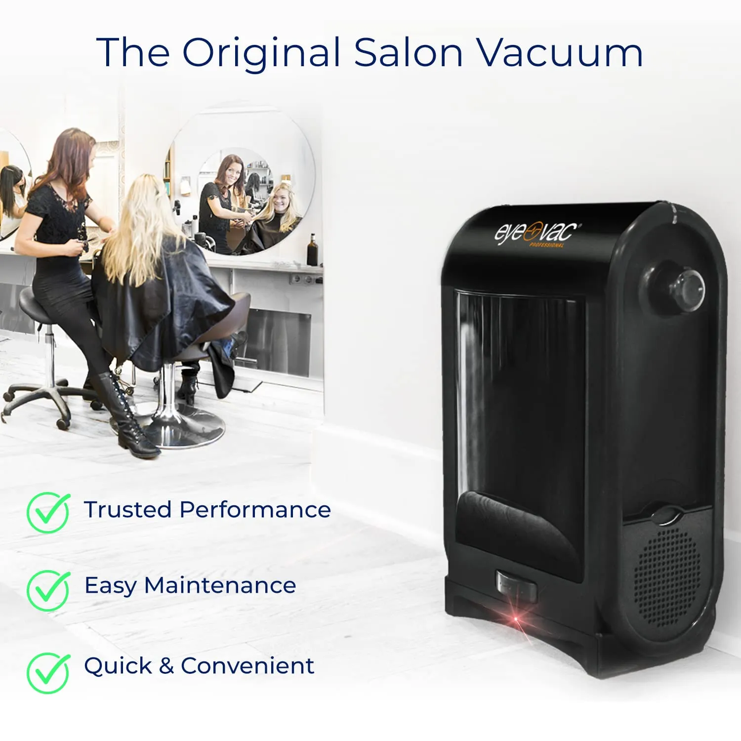 EyeVac Pro Touchless Vacuum Automatic Dustpan - Ultra Fast & Powerful - Great for Sweeping Salon Pet Hair Food Dirt Kitchen, Corded Canister Vacuum, Bagless, Automatic Sensors, 1400 Watt (Black)