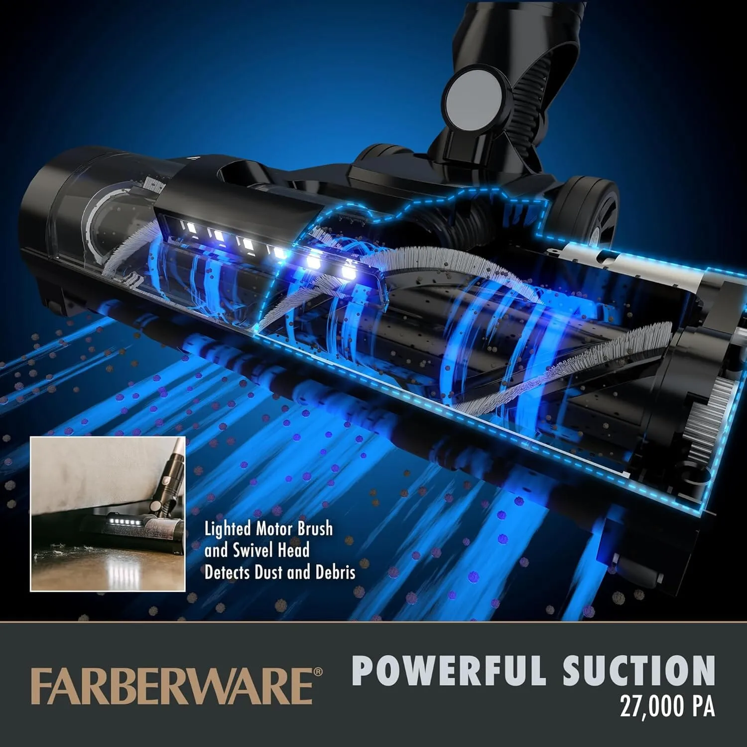 Farberware Cordless Platinum Stick Vacuum Cleaner, Smart Sensor Technology