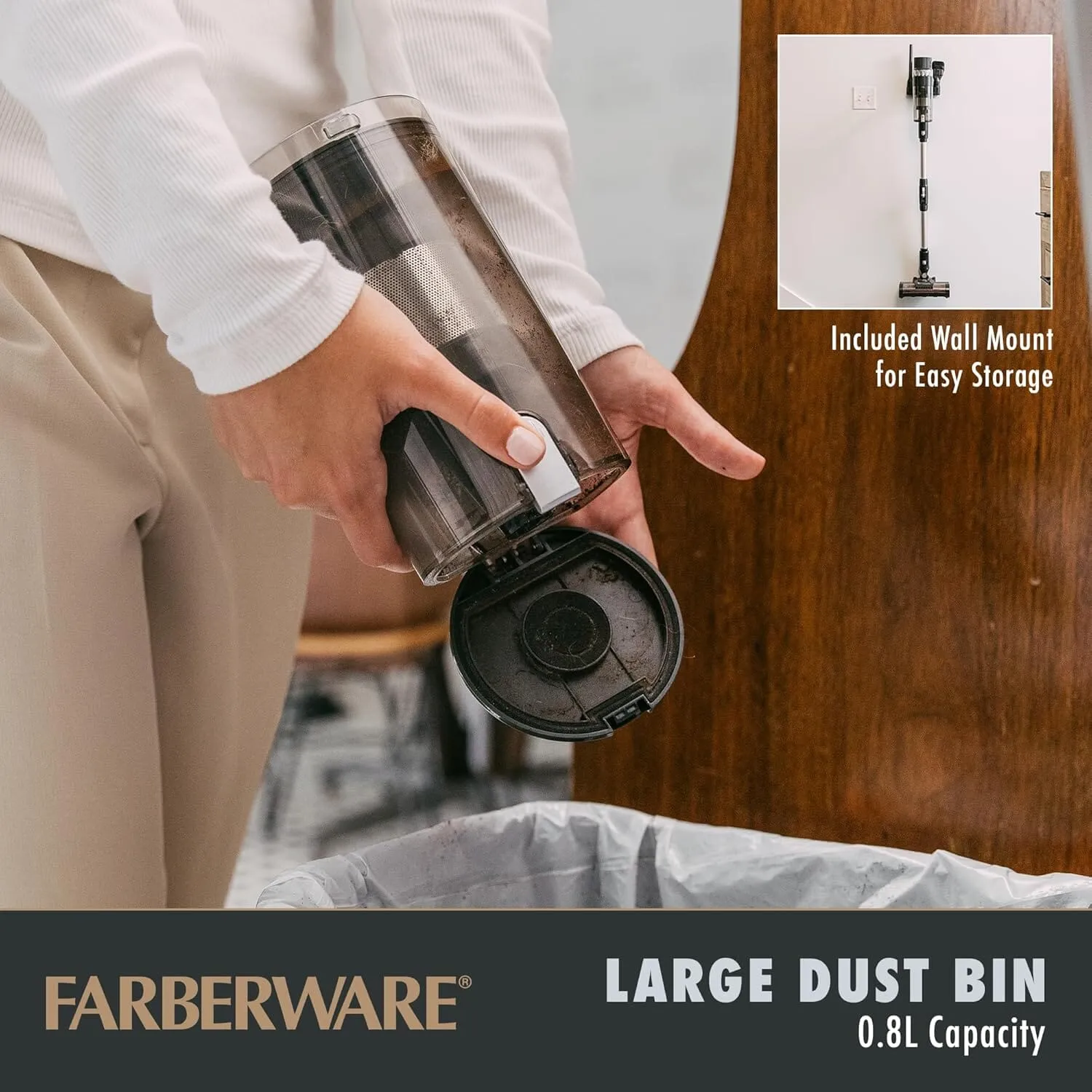 Farberware Cordless Platinum Stick Vacuum Cleaner, Smart Sensor Technology