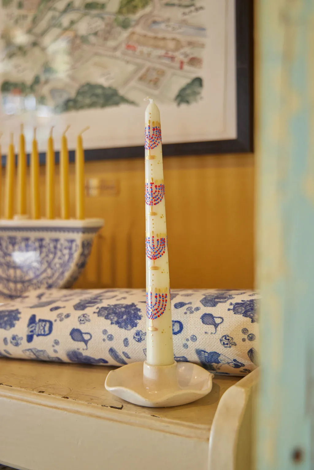 Festival of Lights Painted Candle