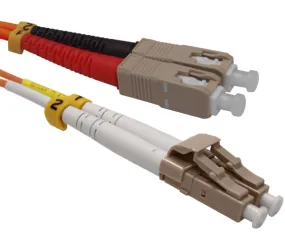 Fiber Optic Patch Cable, LC to SC, Multimode 62.5/125 OM1, Duplex