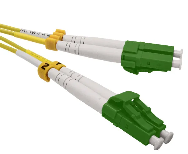 Fiber Optic Patch Cable, LC/APC to LC/APC, Single Mode 9/125, Duplex