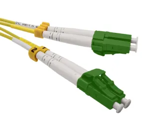 Fiber Optic Patch Cable, LC/APC to LC/APC, Single Mode 9/125, Duplex
