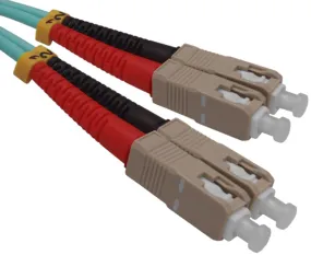 Fiber Optic Patch Cable, SC to SC, 10 Gig Multimode 50/125 OM3, Duplex
