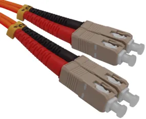 Fiber Optic Patch Cable, SC to SC, Multimode 62.5/125 OM1, Duplex