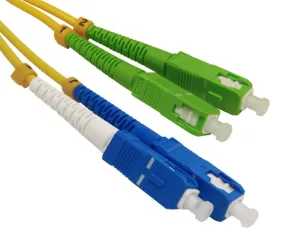 Fiber Optic Patch Cable, SC/UPC to SC/APC, Single-Mode 9/125, Duplex