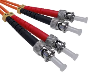 Fiber Optic Patch Cable, ST to ST, Multimode 62.5/125 OM1, Duplex