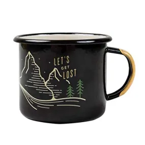 GET LOST ENAMEL MUG - 12 OZ - BLACK