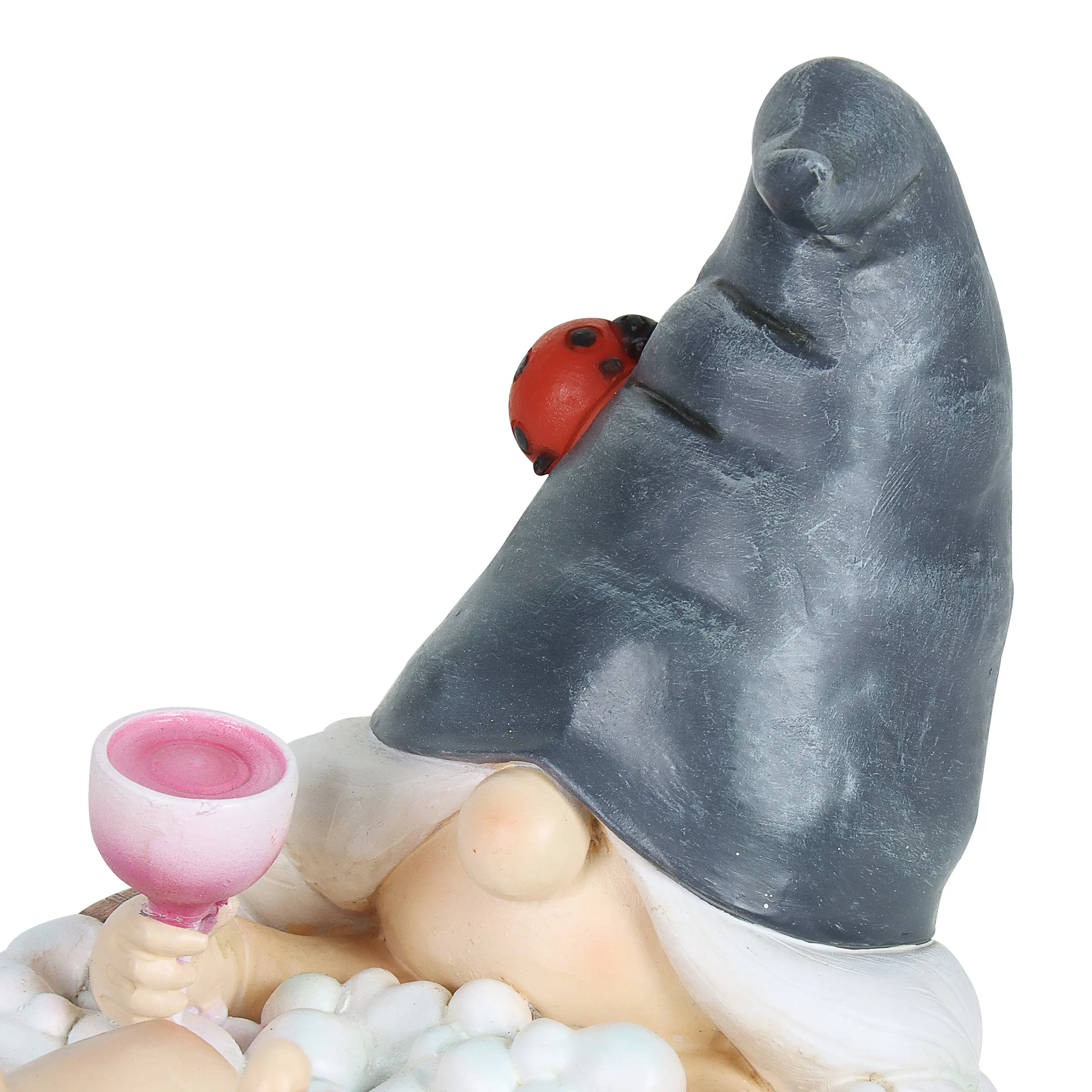 Good Time Bubble Bath Betty Gnome in a Tub Garden Statue with LED lights on a Battery Operated Timer, 7.5 by 7.5 Inches