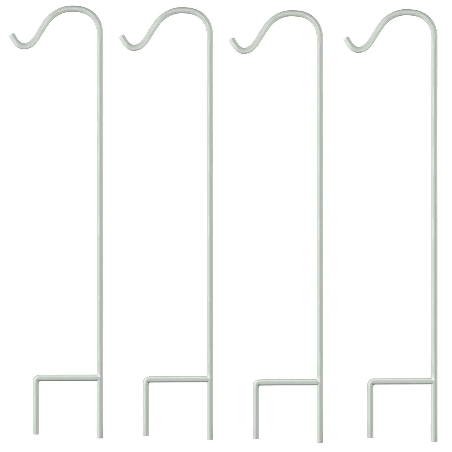 Gray Bunny Shepherd Hook, 48 Inch Black, Set of 4, Super Strong Rust Resistant Premium Metal Hook for Weddings, Hanging Plant Baskets, Solar Lights Lanterns Bird Feeders Mason Jars & Plant Hangers