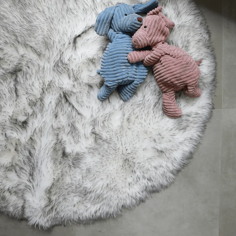 Grey Tipped Round Rug
