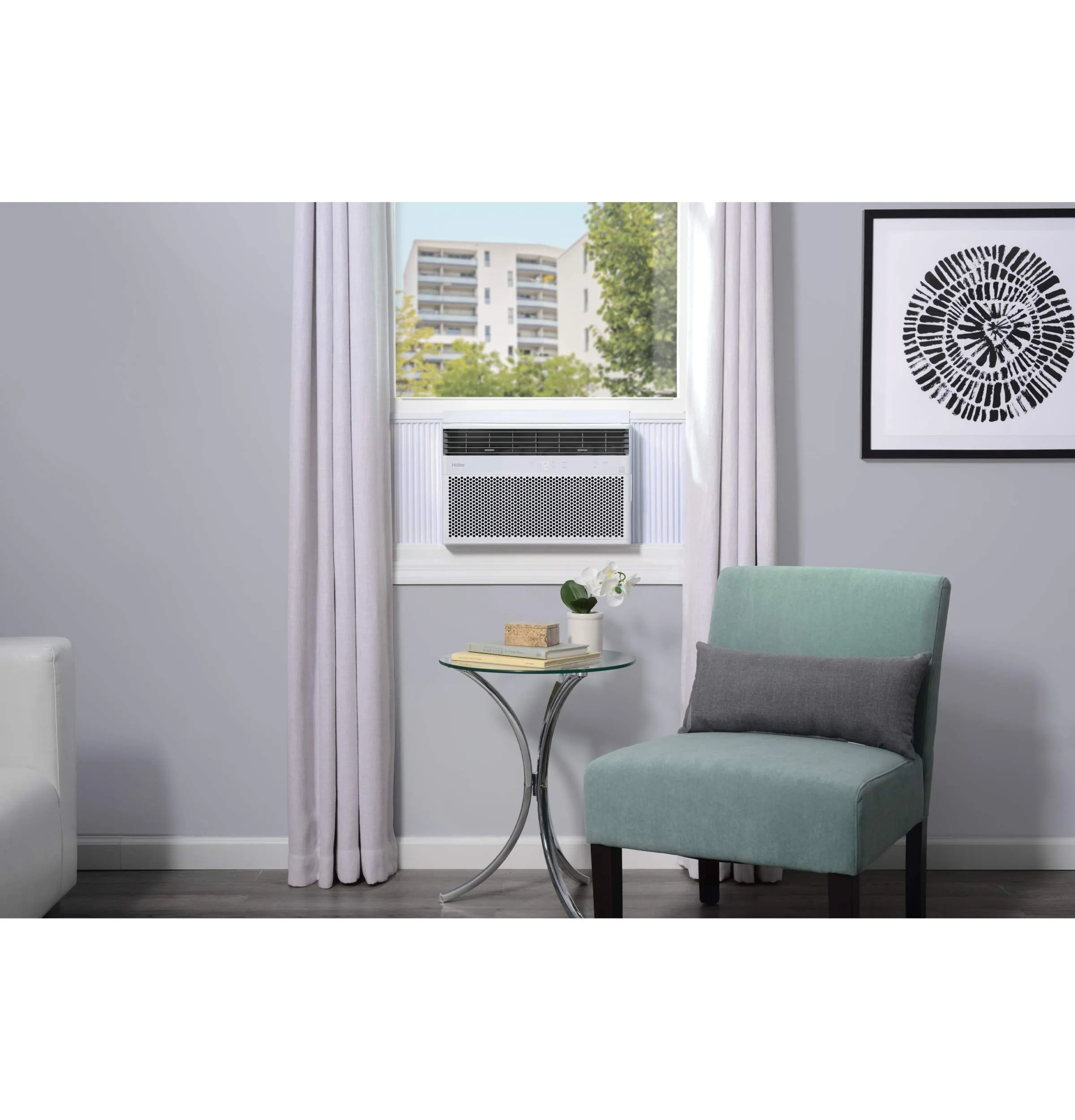 Haier Window Air Conditioner 12000 BTU, Wi-Fi Enabled, Energy-Efficient Cooling for Large Rooms, 12K BTU Window AC Unit with Easy Install Kit, Control Using Remote or Smartphone App