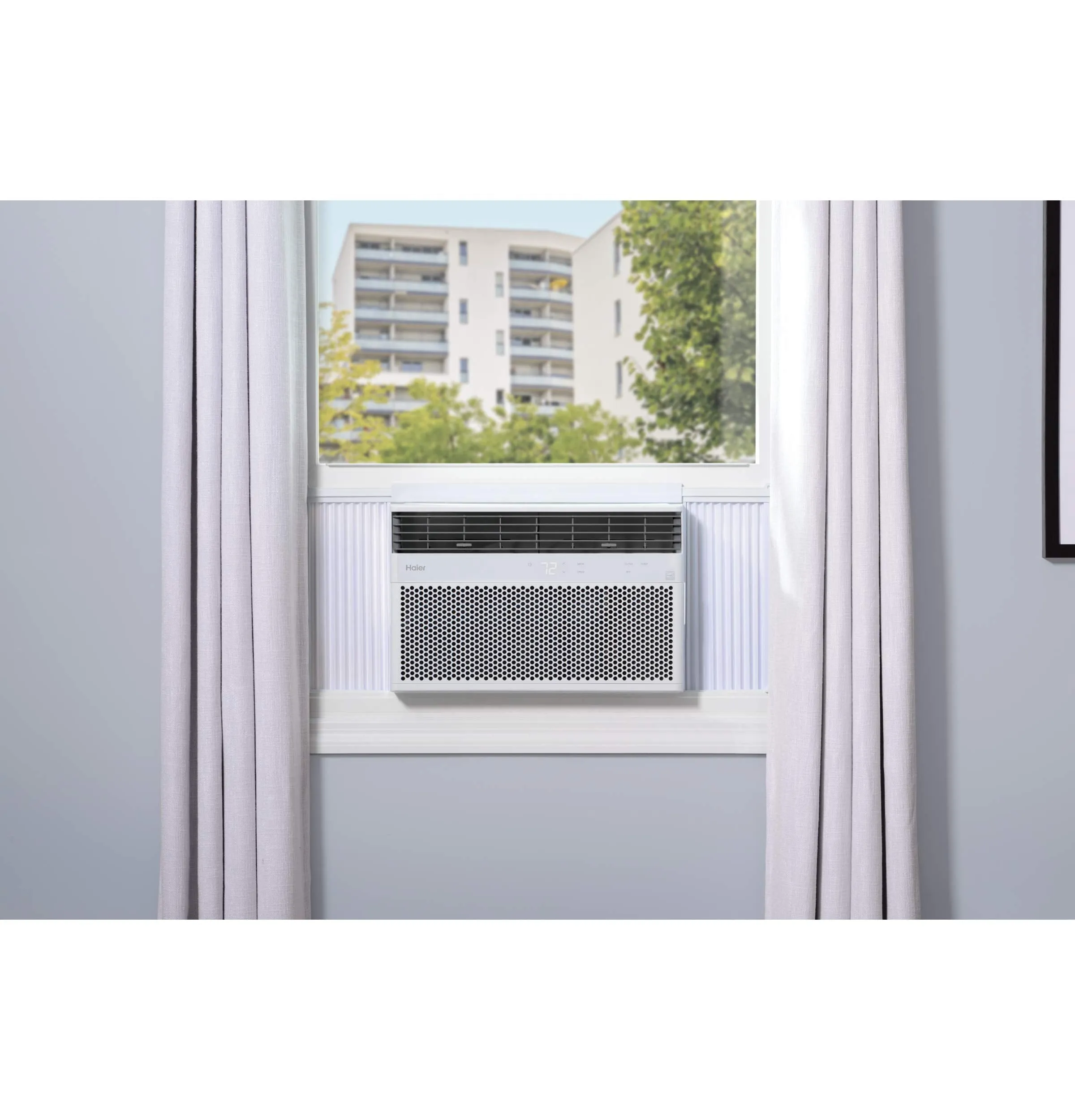 Haier Window Air Conditioner 12000 BTU, Wi-Fi Enabled, Energy-Efficient Cooling for Large Rooms, 12K BTU Window AC Unit with Easy Install Kit, Control Using Remote or Smartphone App