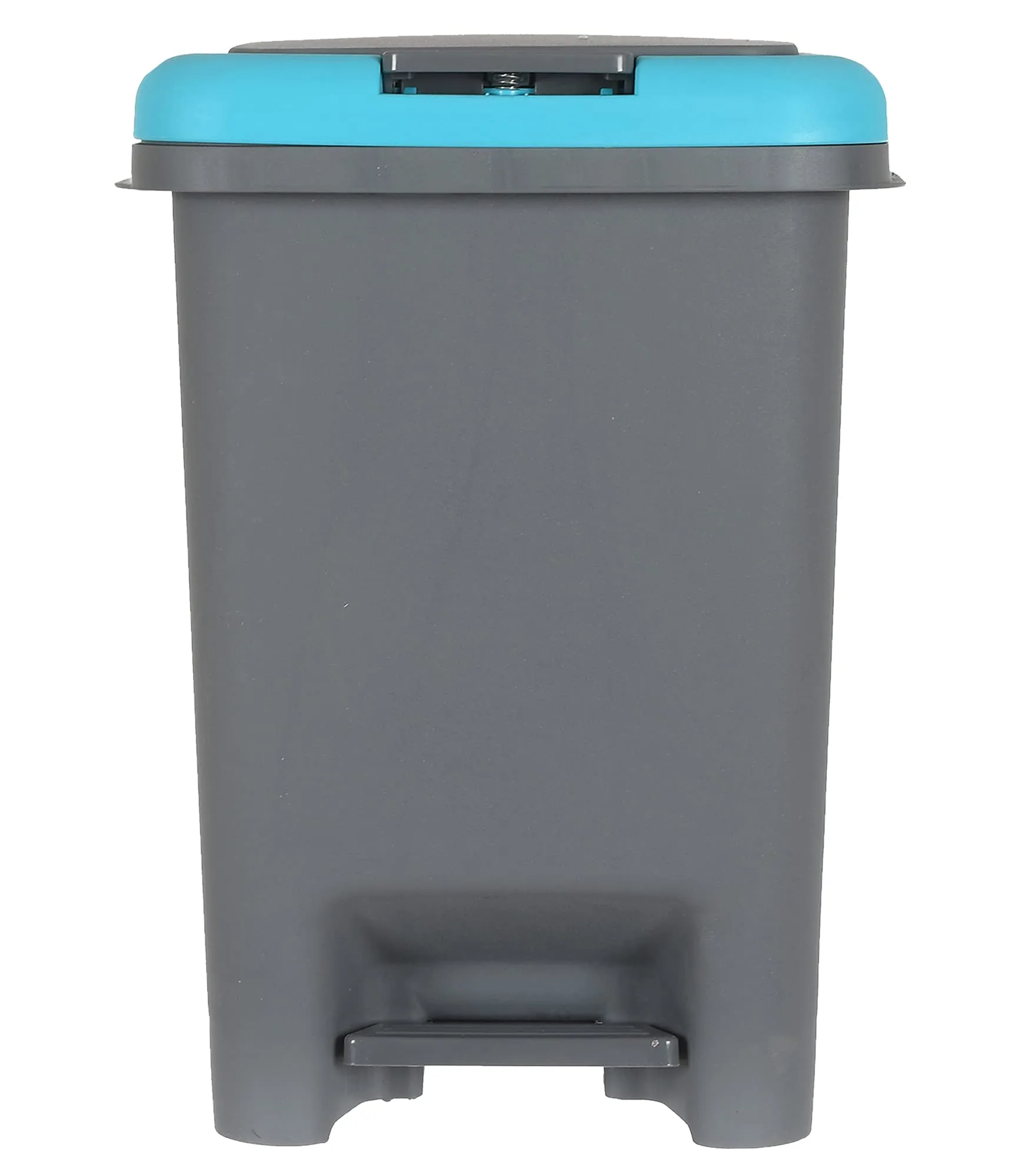 Heart Home Portable 6.5 Ltr Plastic Push And Pedal Dustbin With Lid Garbage Bins for Home Office (Grey & Blue)