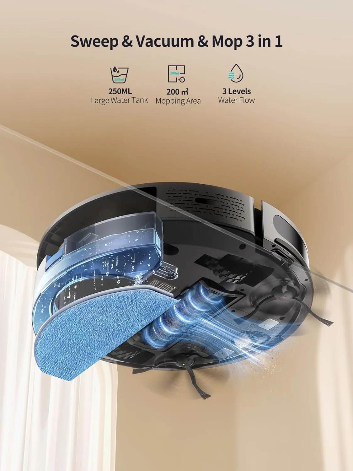 Honiture Robot Vacuum Cleaner and Mop, 3 in 1,4500Pa Strong Suction Robot Vacuum Cleaner,Self-Charging,Auto Carpet Boost,WiFi/App/Alexa,Ideal for Carpet, Pet Hair, Hard Floor G20 Pro