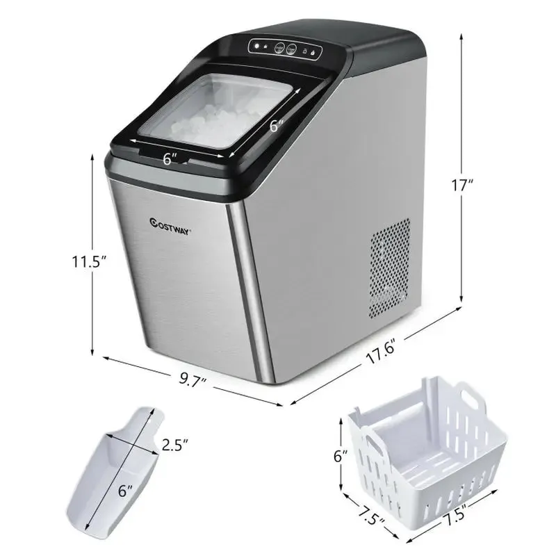 Ice-Making Machine with 29 Pounds Pebble Ice per Day
