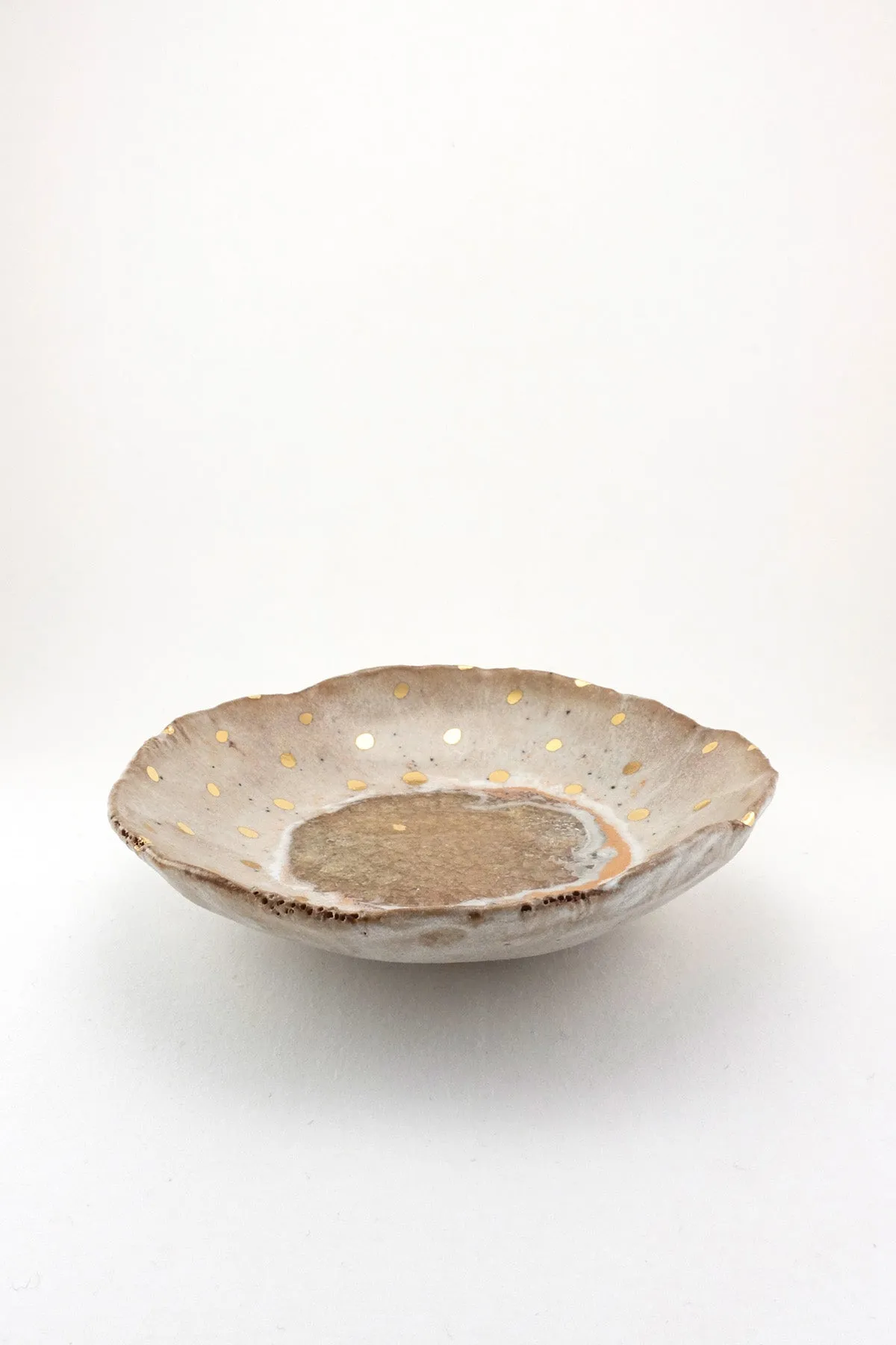 Iceland Footed Dish, Northern Lights with Gold Dots - Extra Small
