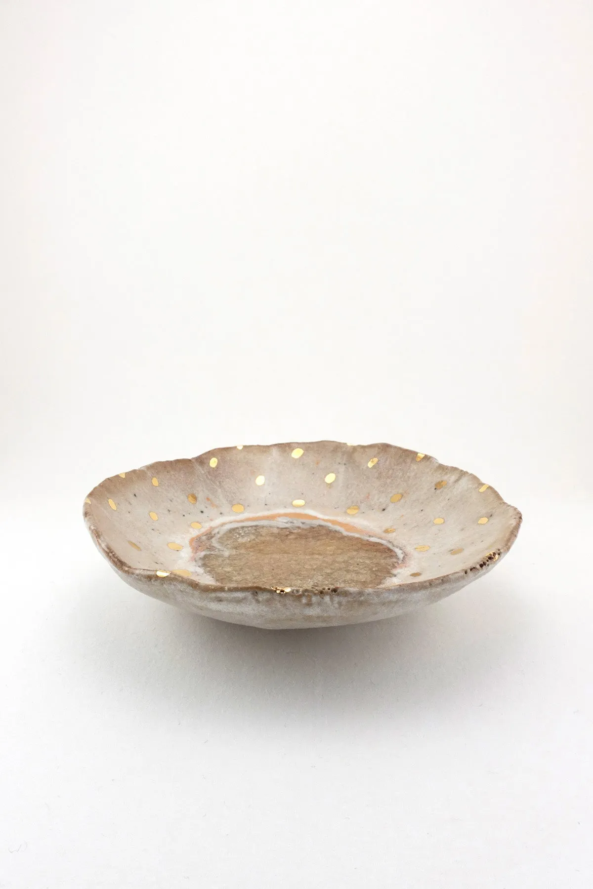Iceland Footed Dish, Northern Lights with Gold Dots - Extra Small