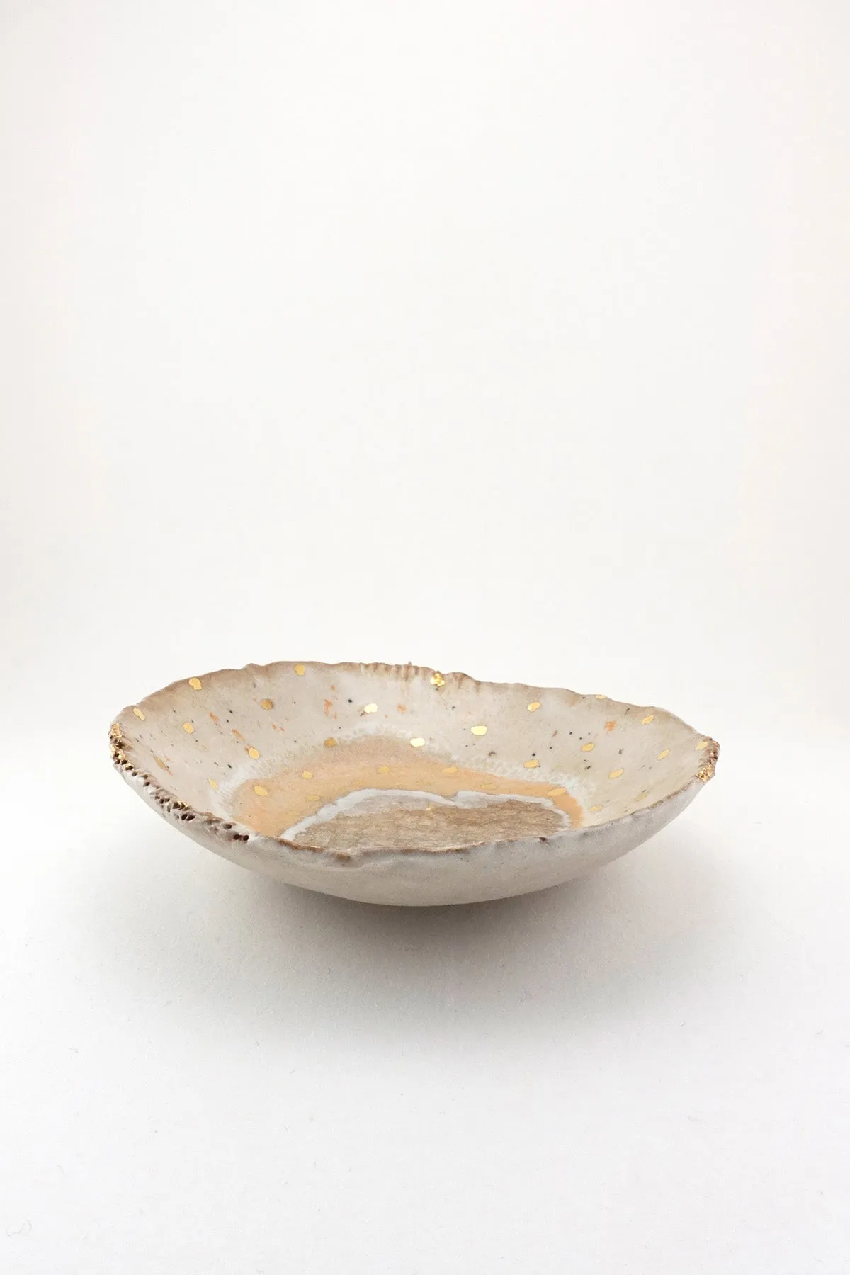 Iceland Footed Dish, Northern Lights with Gold Dots - Extra Small