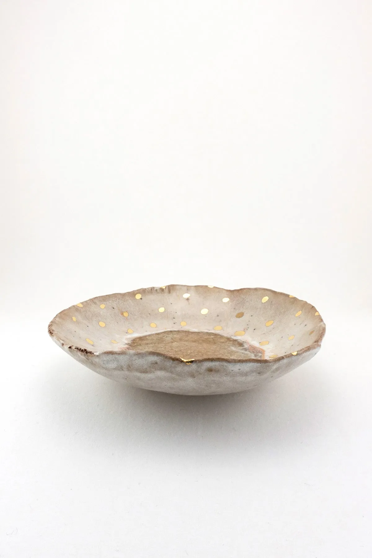 Iceland Footed Dish, Northern Lights with Gold Dots - Extra Small