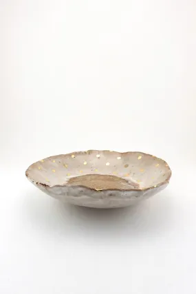 Iceland Footed Dish, Northern Lights with Gold Dots - Extra Small
