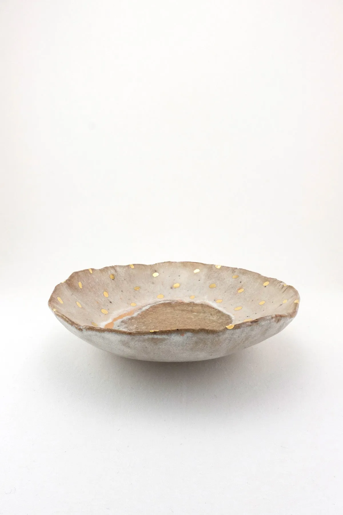 Iceland Footed Dish, Northern Lights with Gold Dots - Extra Small