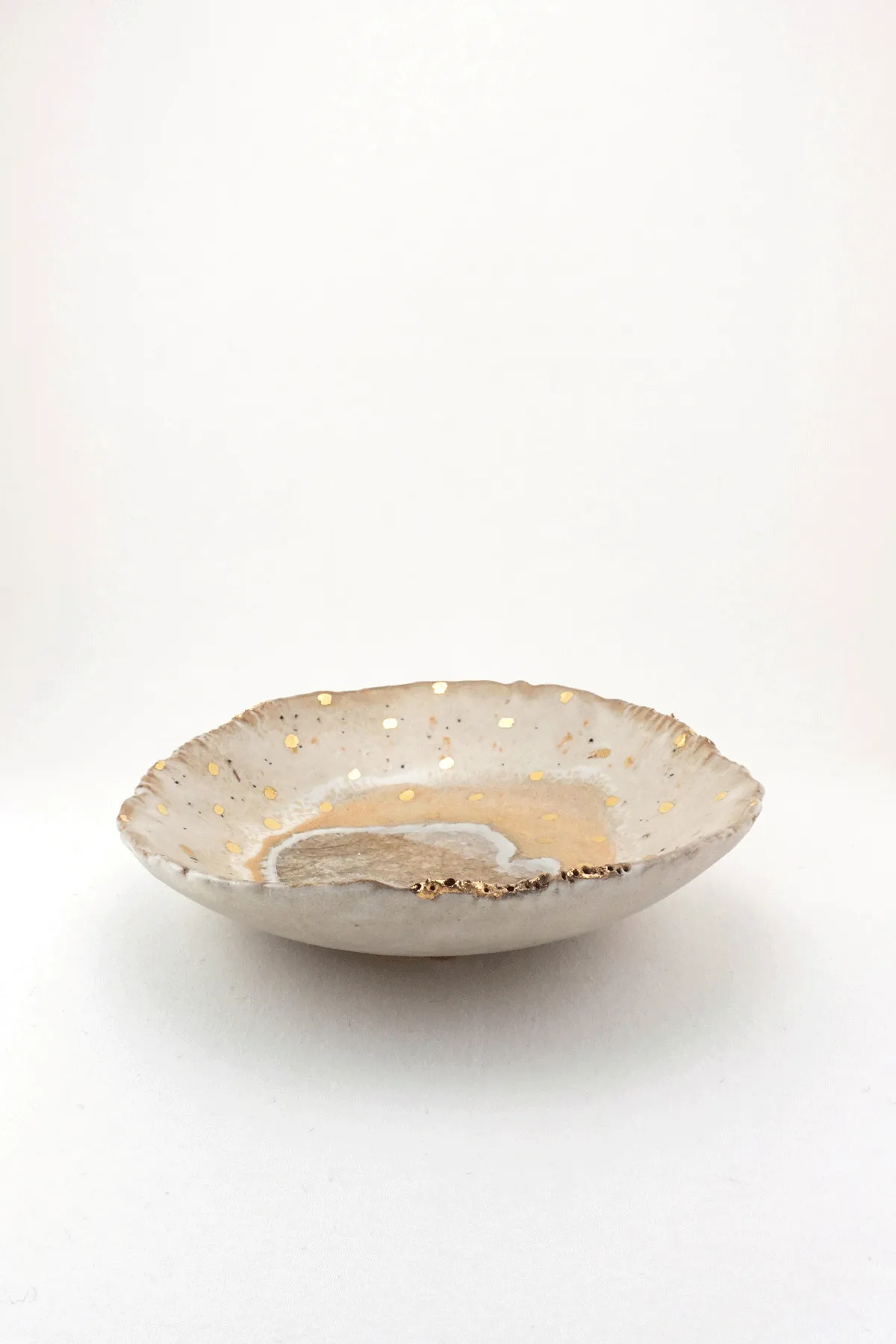 Iceland Footed Dish, Northern Lights with Gold Dots - Extra Small
