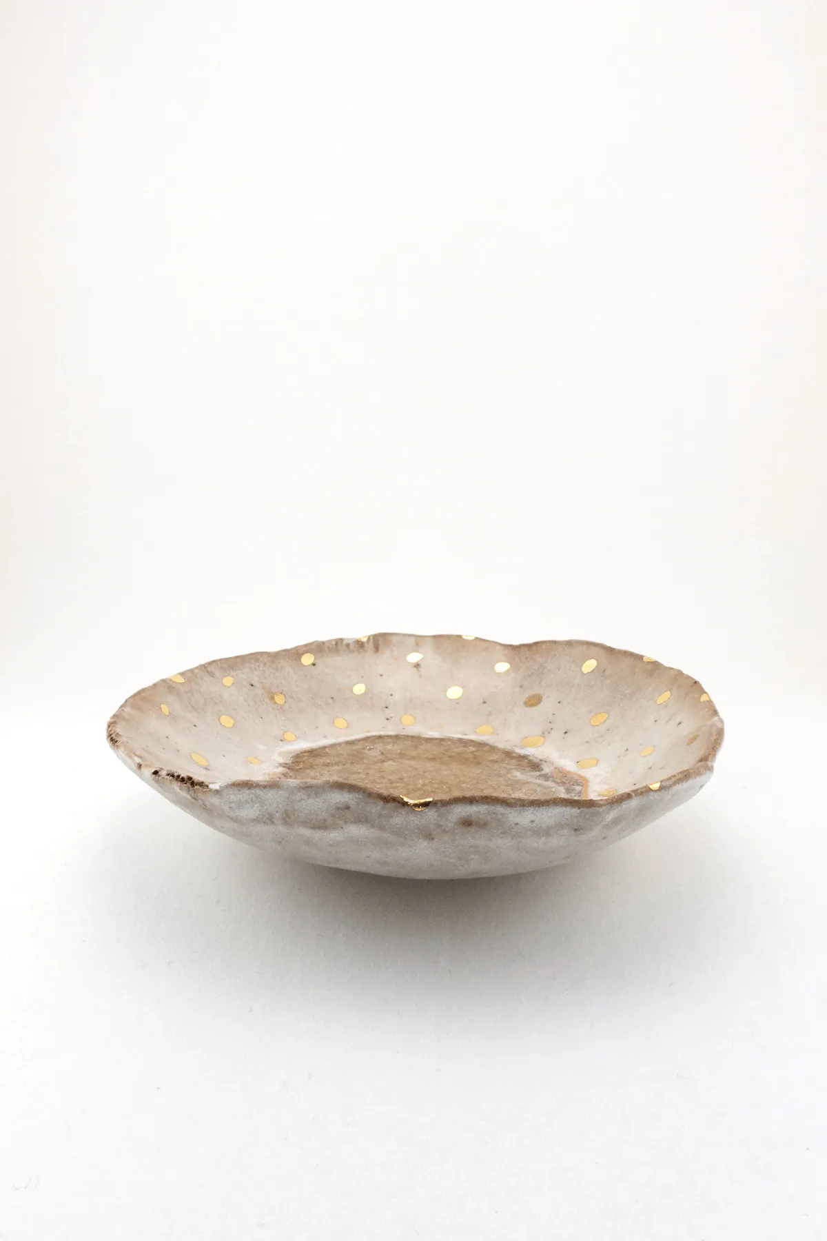 Iceland Footed Dish, Northern Lights with Gold Dots - Extra Small