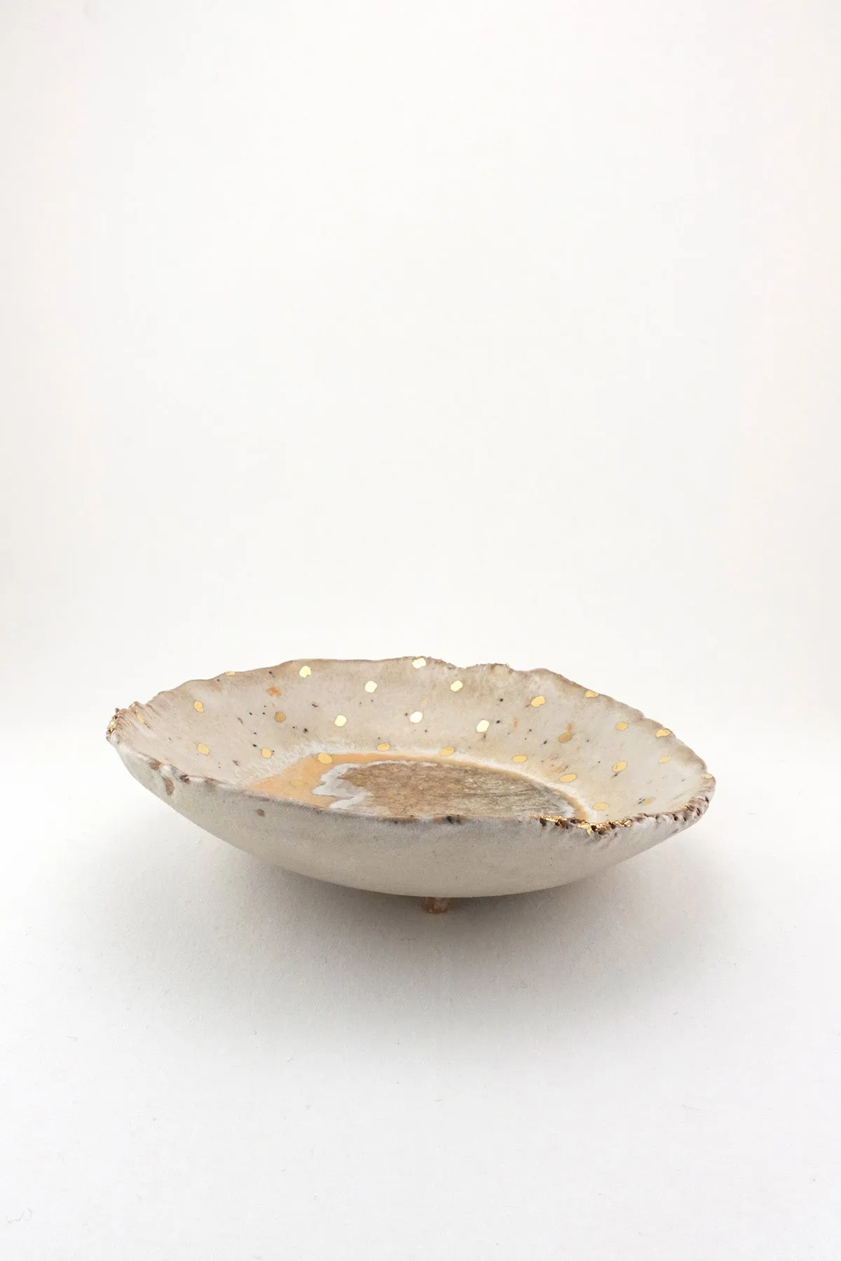 Iceland Footed Dish, Northern Lights with Gold Dots - Extra Small